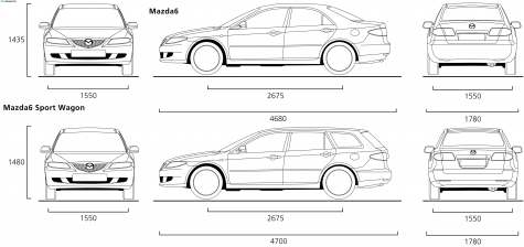 2007 Mazda 6 Wagon blueprint